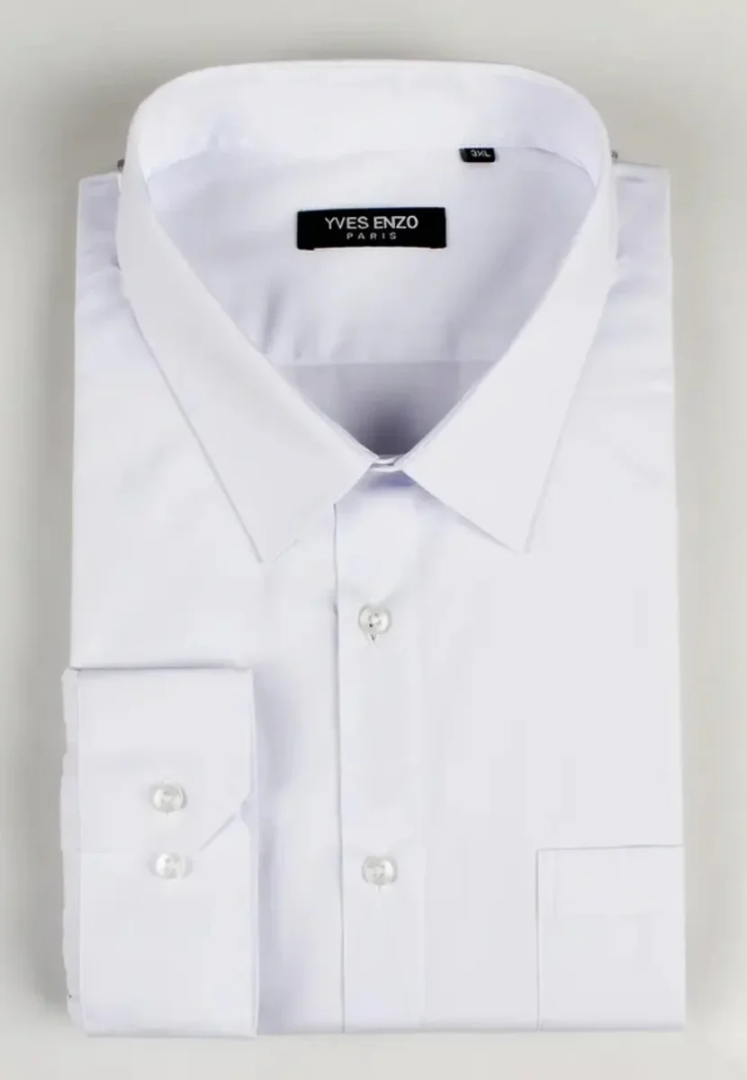 Camisa blanca de manga larga talla XXL a la 5XL - Imagen 4